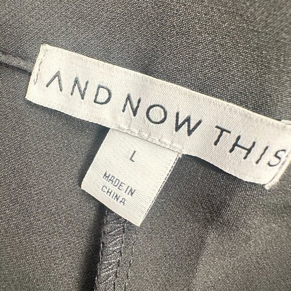 NEW! And NOW THIS Women High Rise Pants‎ Wide Leg Black $49 Trendy Large - Picture 3 of 12